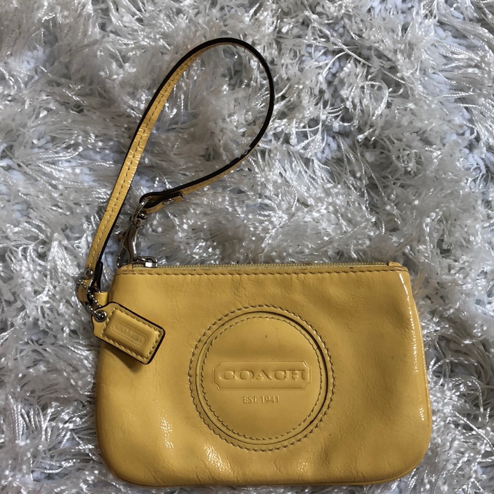 Coach patent leather wristlet